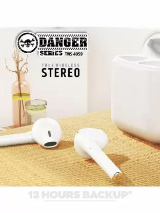 VJT U&I TWS-4959 Danger Series Earbuds with Mic,Touch Sensor Bluetooth Headset (White, True Wireless) VJT U&I TWS-4959 Danger Series Earbuds with Mic,Touch Sensor Bluetooth Headset (White, True Wireless)